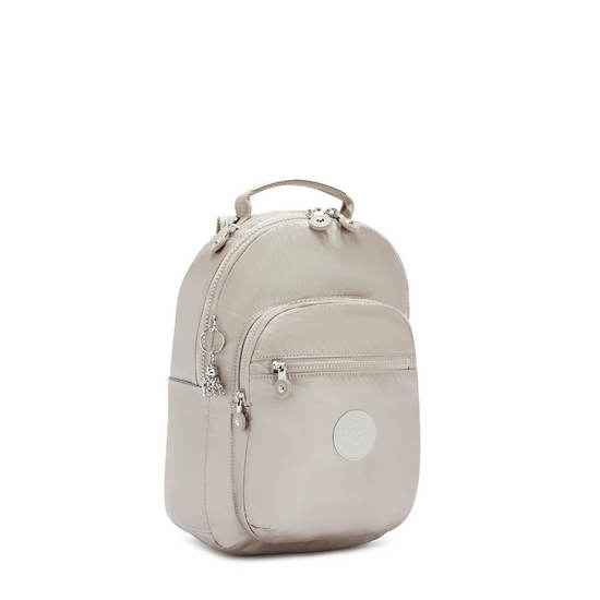 Kipling Seoul Small Metallic Tablet Rugzak Beige | NL 1352BE